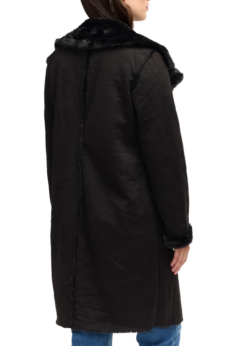 NVLT Faux Fur Trim Faux Suede Jacket, Alternate, color, 