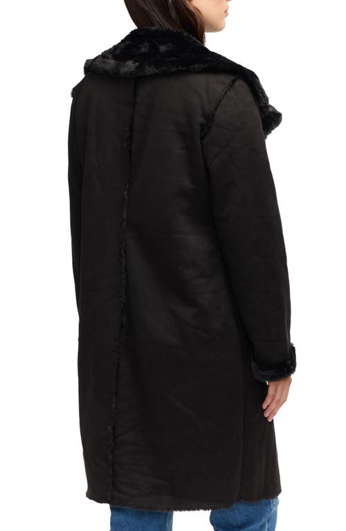 Nvlt Faux Fur Trim Faux Suede Jacket In Black