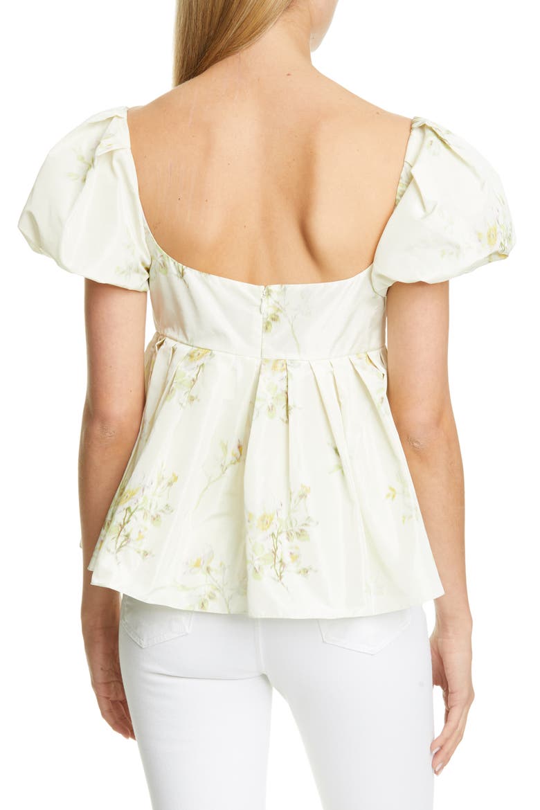 Floral Print Babydoll Top, Alternate, color, NATURAL