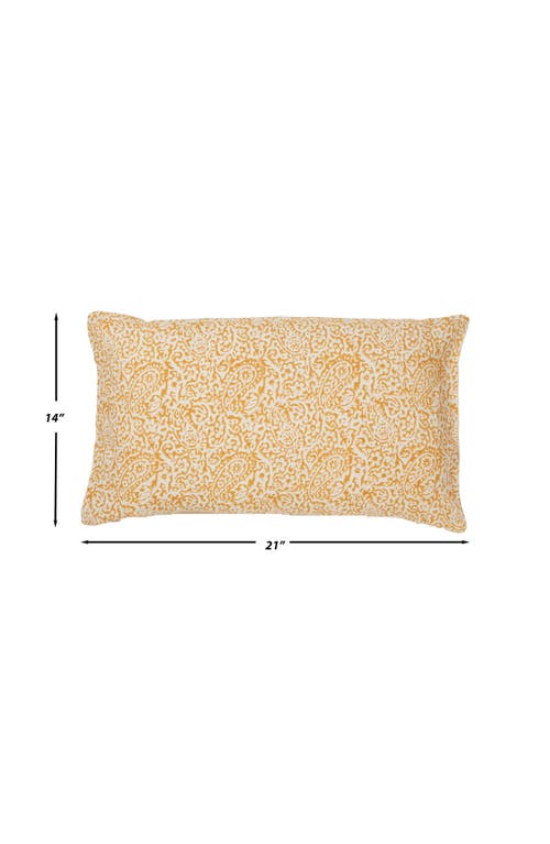 Roselli Trading Company Paisley Block Throw Pillow In Yellow Multi