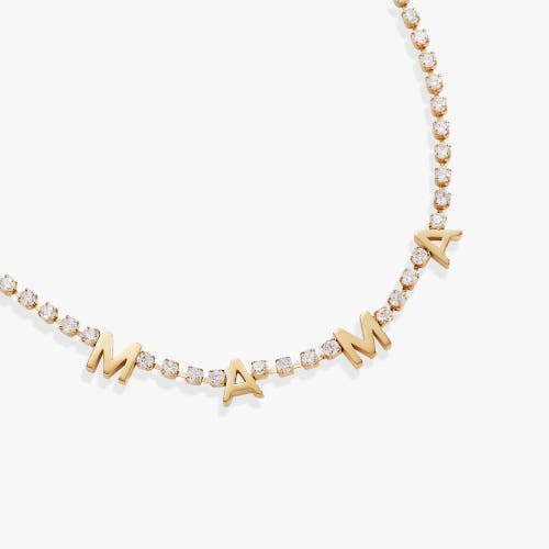 Alex And Ani Mama Crystal Tennis Necklace In Gold