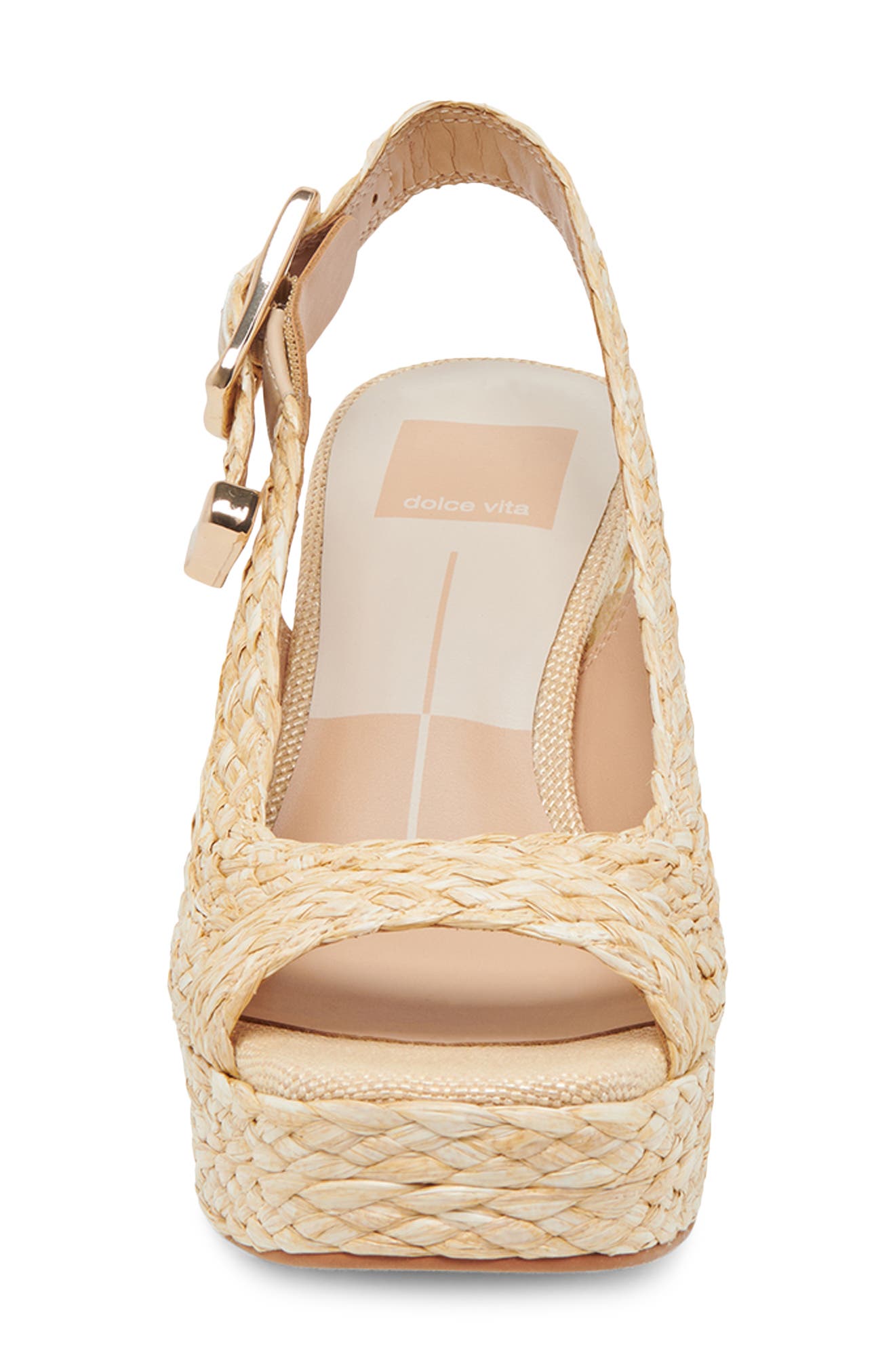 Dolce Vita Flores Slingback Platform Sandal, Alternate, color, Natural Raffia