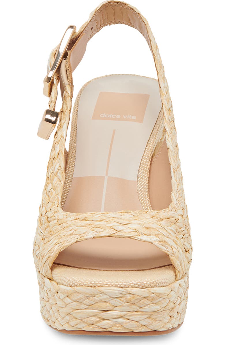 Dolce Vita Flores Slingback Platform Sandal, Alternate, color, Natural Raffia