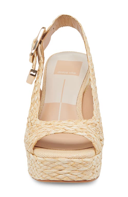 Dolce Vita Flores Slingback Platform Sandal In Natural Raffia