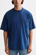 Scotch & Soda Washed Indigo One-Pocket T-Shirt
