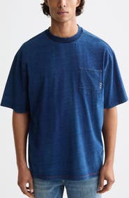 Scotch & Soda Washed Indigo One-Pocket T-Shirt