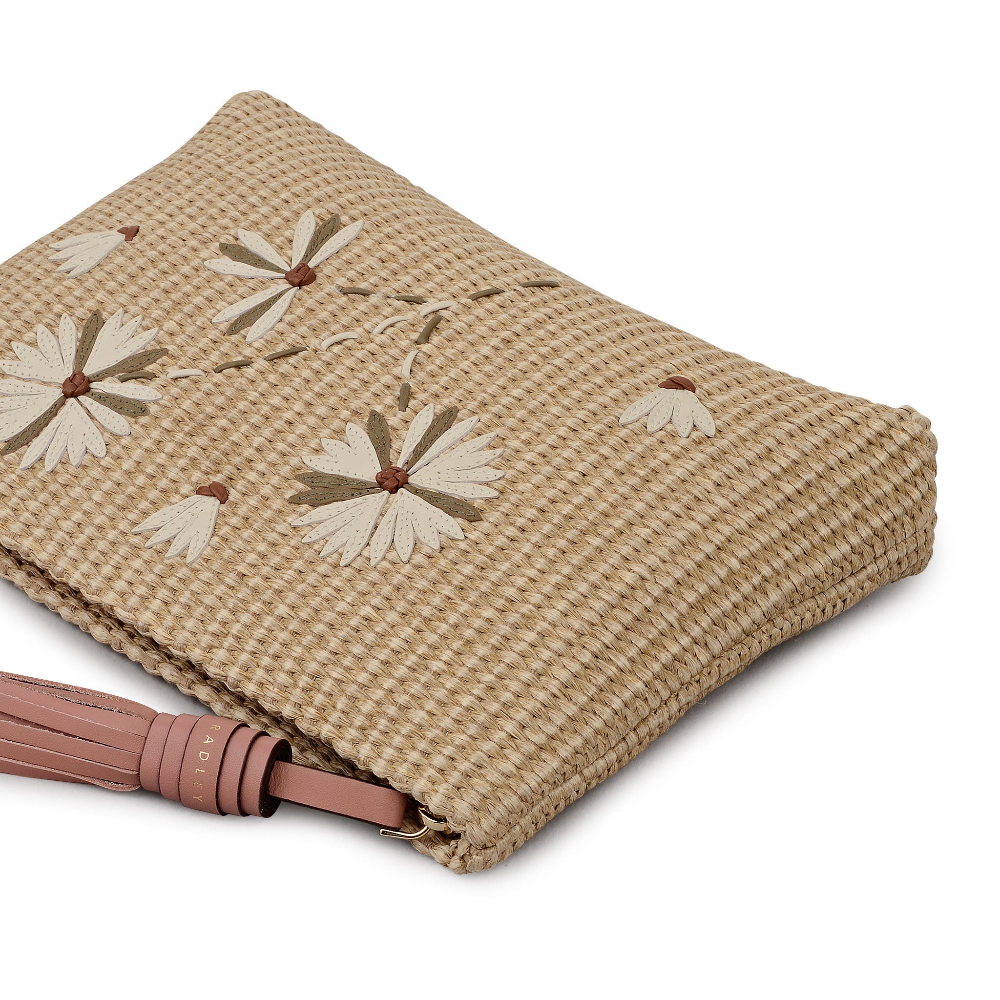 Radley Picton Place - Raffia Medium Ziptop Woven Pouch, Alternate, color, Natural