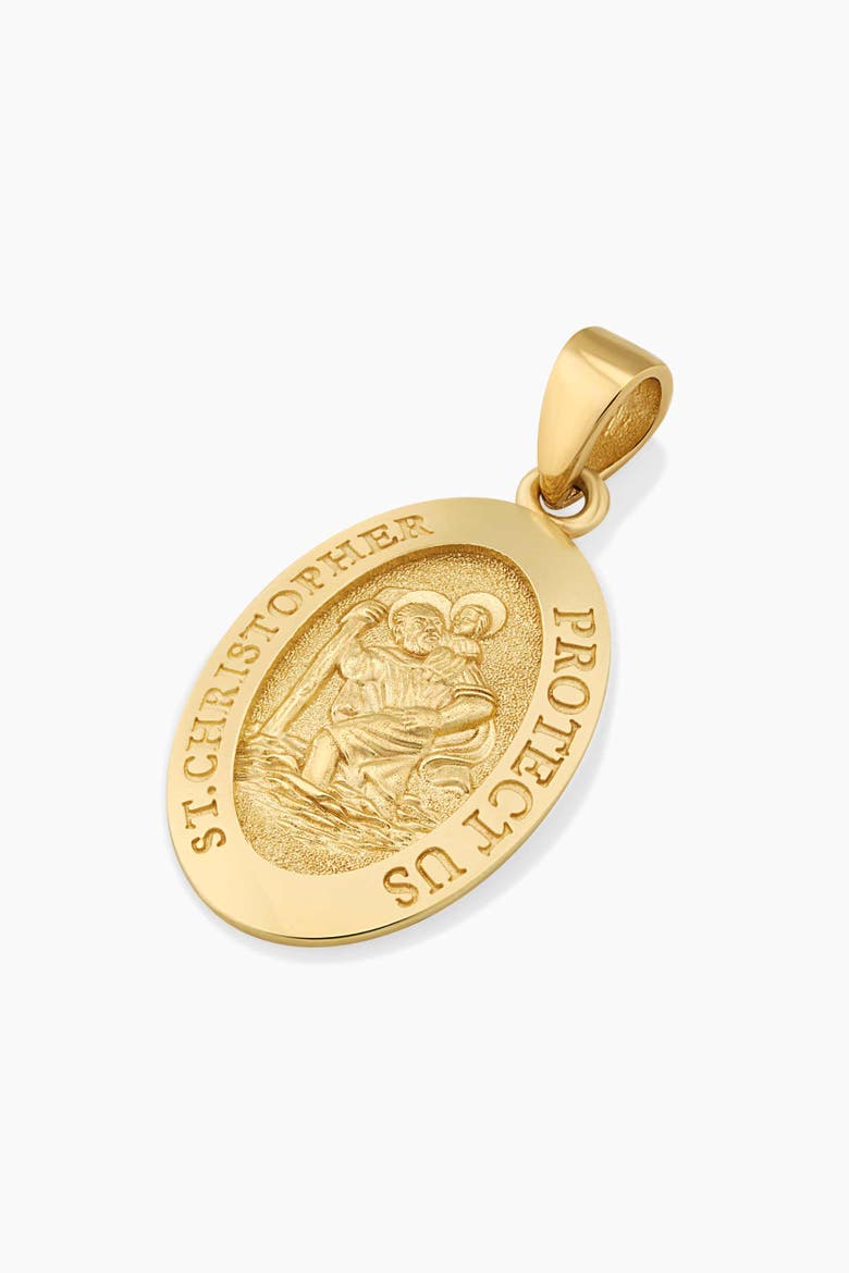 14K Yellow Gold St. Christopher Medal Pendant Charm, Alternate, color, Yellow Gold