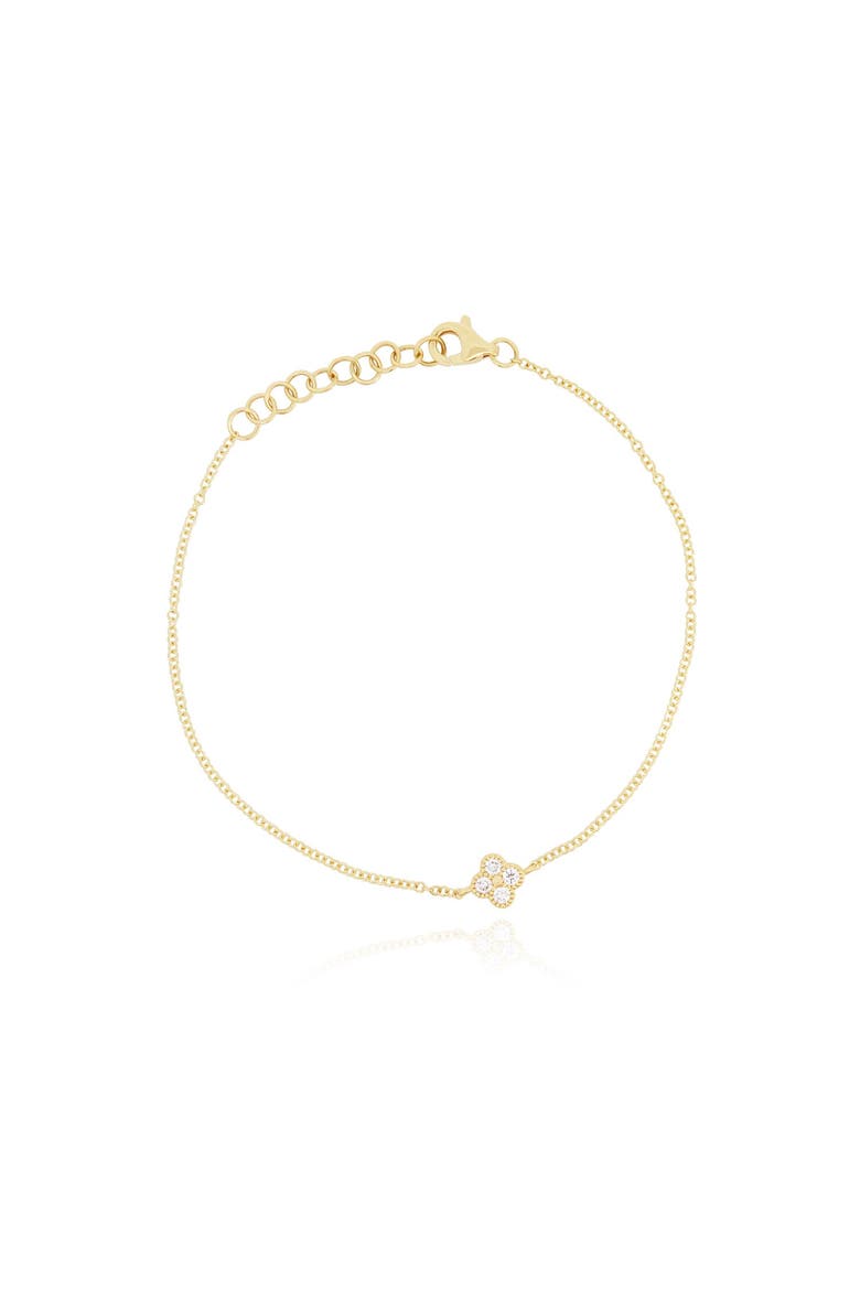 Diamond Single Clover Bracelet, Main, color, Yellow Gold