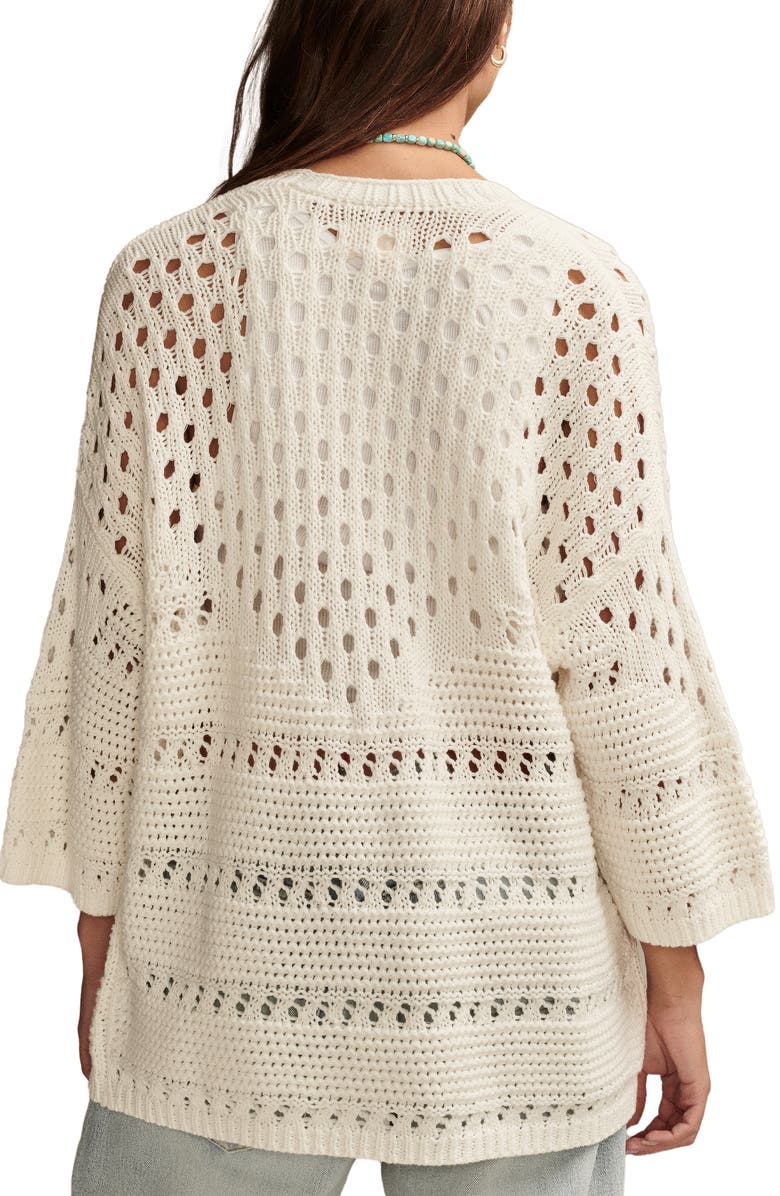 Lucky Brand Open Stitch Swing Cardigan, Alternate, color, 