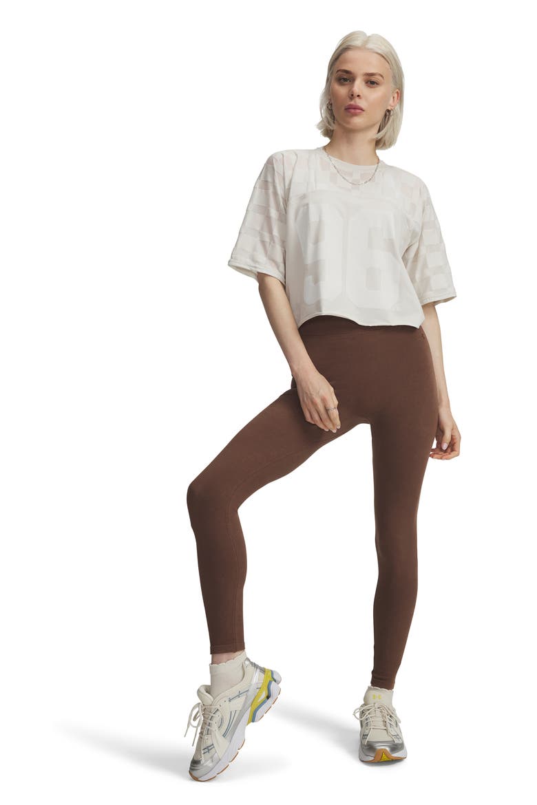 Seamless Cotton Leggings, Alternate, color, BRN