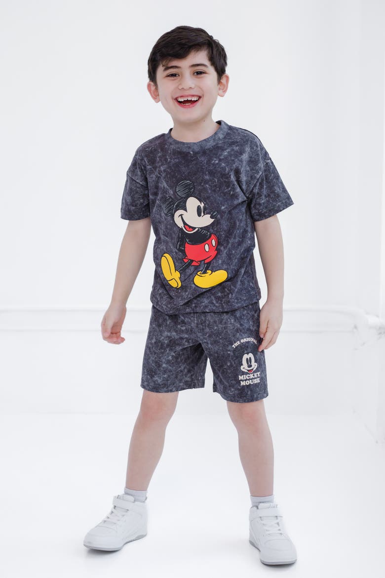 Mickey Mouse 2-Piece T-Shirt and Shorts Set, Alternate, color, Mickey Pluto Grey