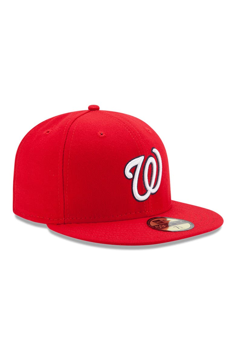 Youth New Era Red Washington Nationals Authentic Collection On-Field Game 59FIFTY Fitted Hat, Main, color, RED