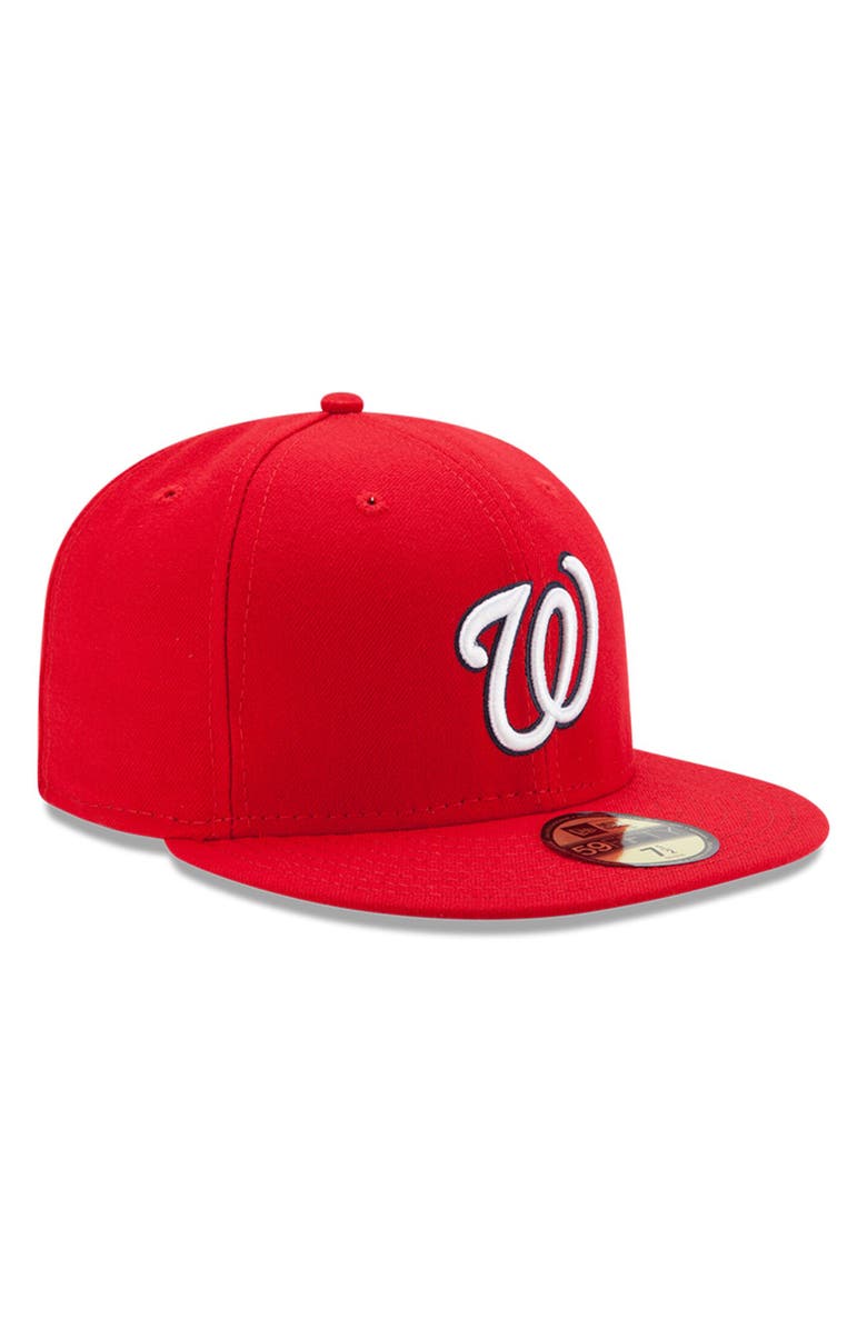 New Era Youth New Era Red Washington Nationals Authentic Collection On-Field Game 59FIFTY Fitted Hat, Main, color,