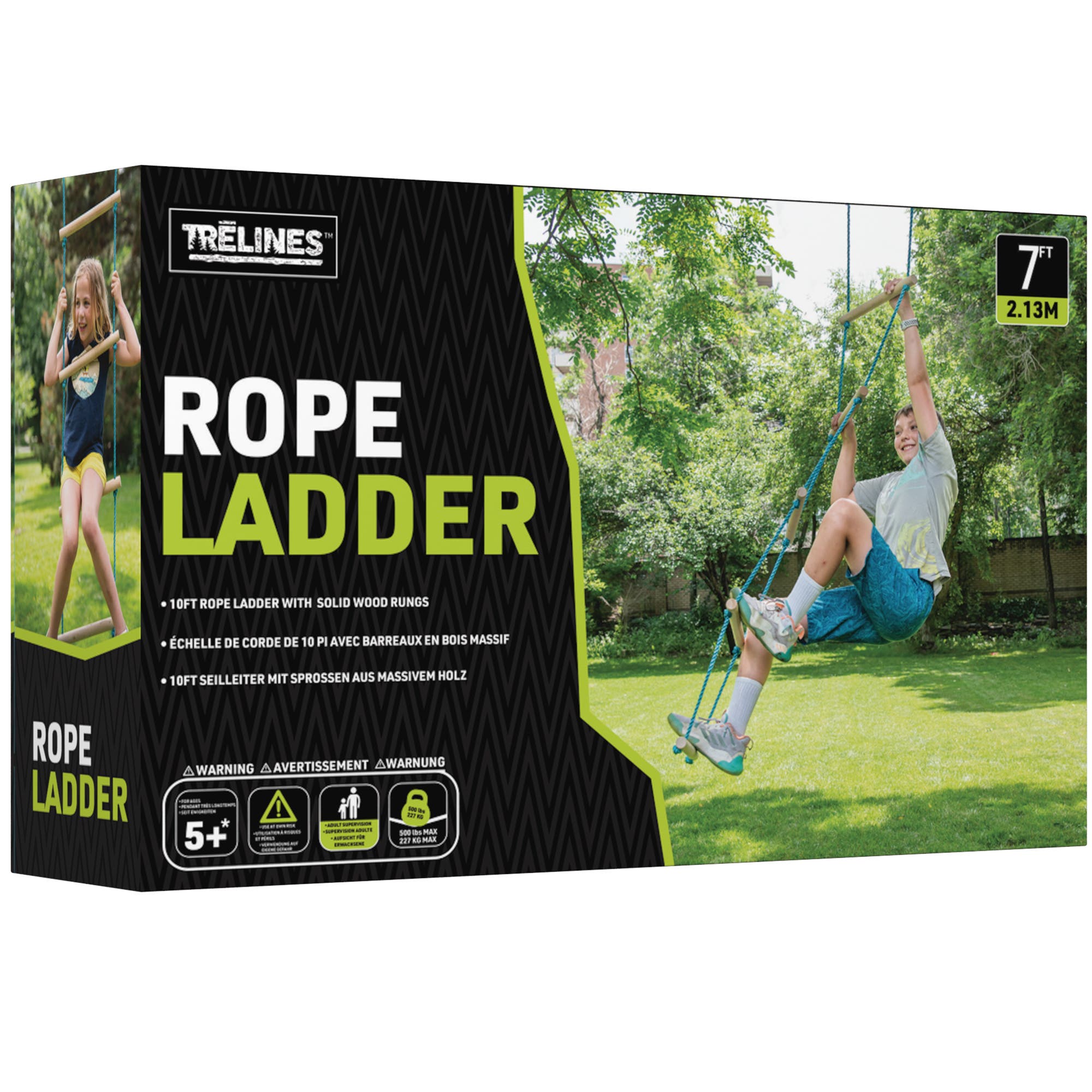 Trelines Climbing Rope Ladder 7Ft in Multicolored 