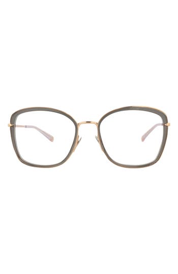 Pomellato 53mm Square Optical Glasses In Grey/gold