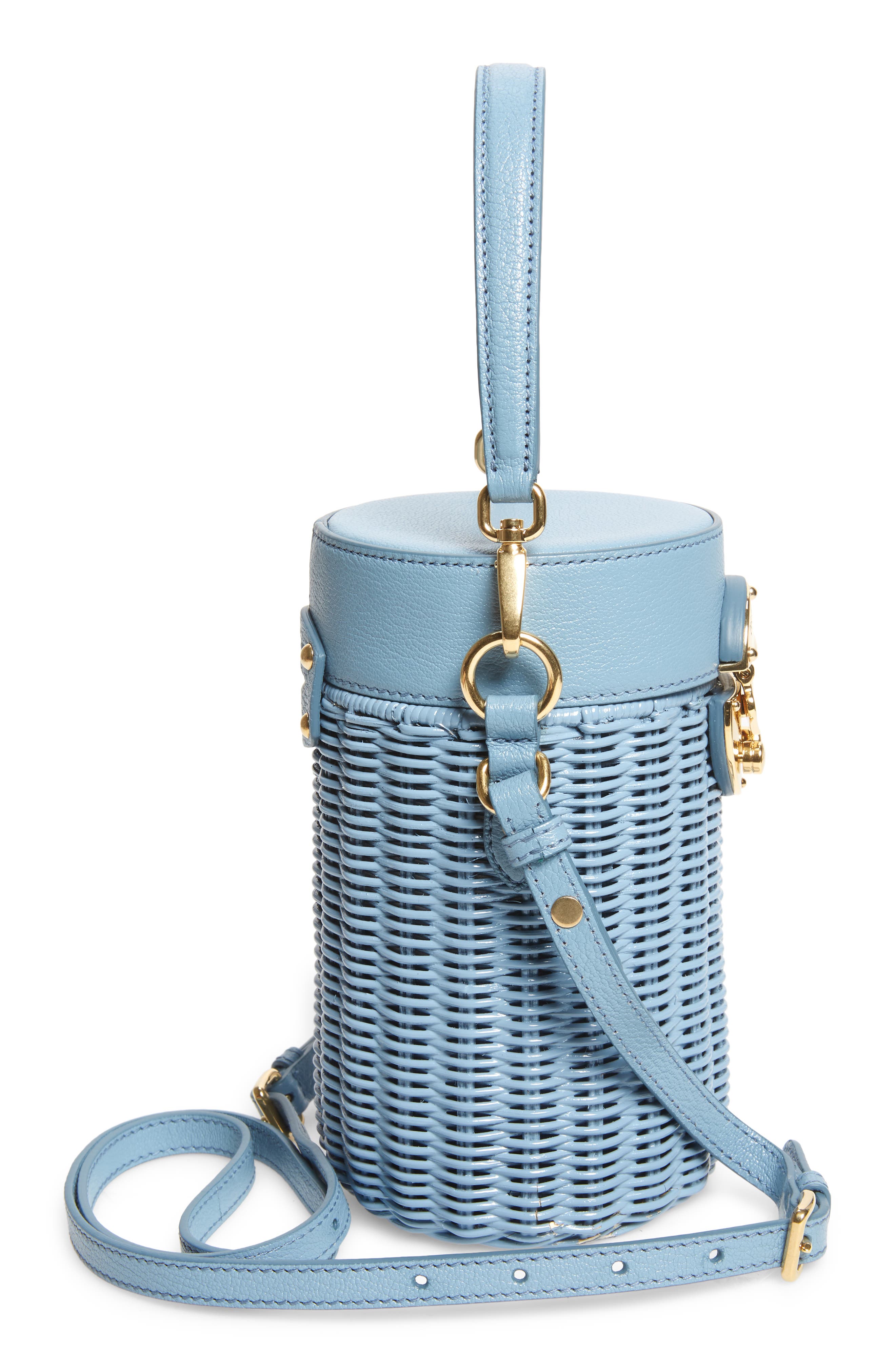 Miu Miu Wicker Canteen Crossbody Bag, Alternate, color, 