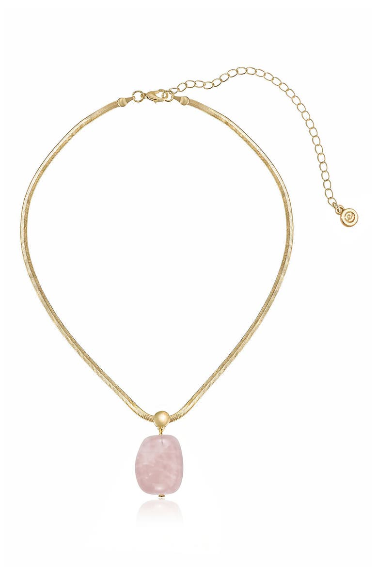 Cultured Baroque Pearl Pendant Necklace, Main, color, ROSE QUARTZ