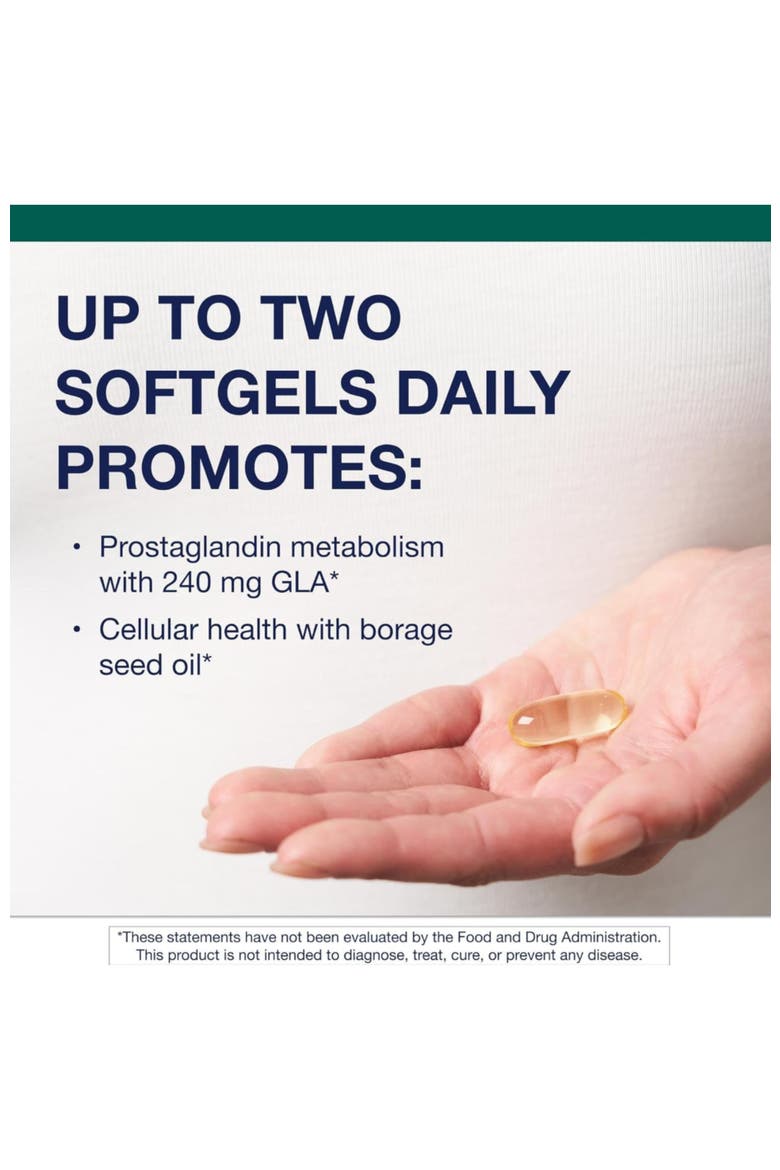 OmegaGenics Borage Seed GLA Oil Supplement 90 Softgels, Alternate, color, None