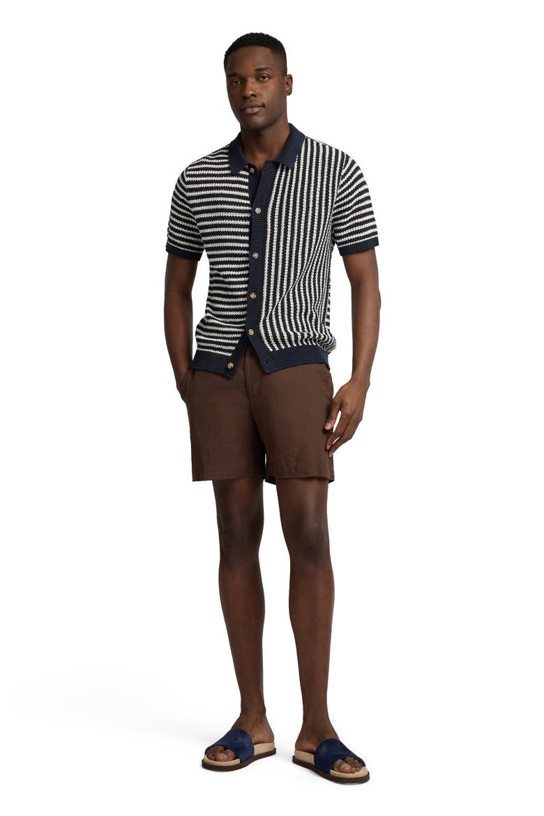 Stretch Linen 6" Short, Main, color, Espresso