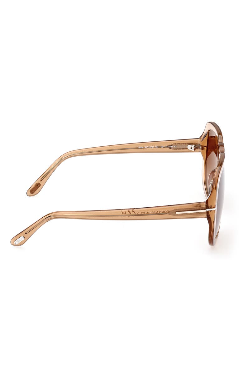 TOM FORD 56mm Gradient Aviator Sunglasses, Alternate, color, Shiny Light Brown / Brown