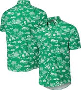 Reyn Spooner Men's Reyn Spooner Kelly Green New York Jets Throwback Kekai Print Button-Up Shirt