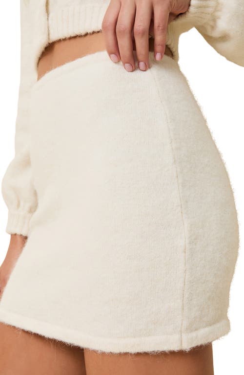Solid & Striped Ronnie Fuzzy Sweater Miniskirt In White