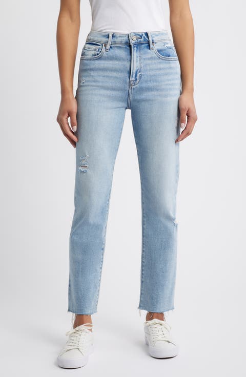 Raw Hem Ankle Cigarette Jeans