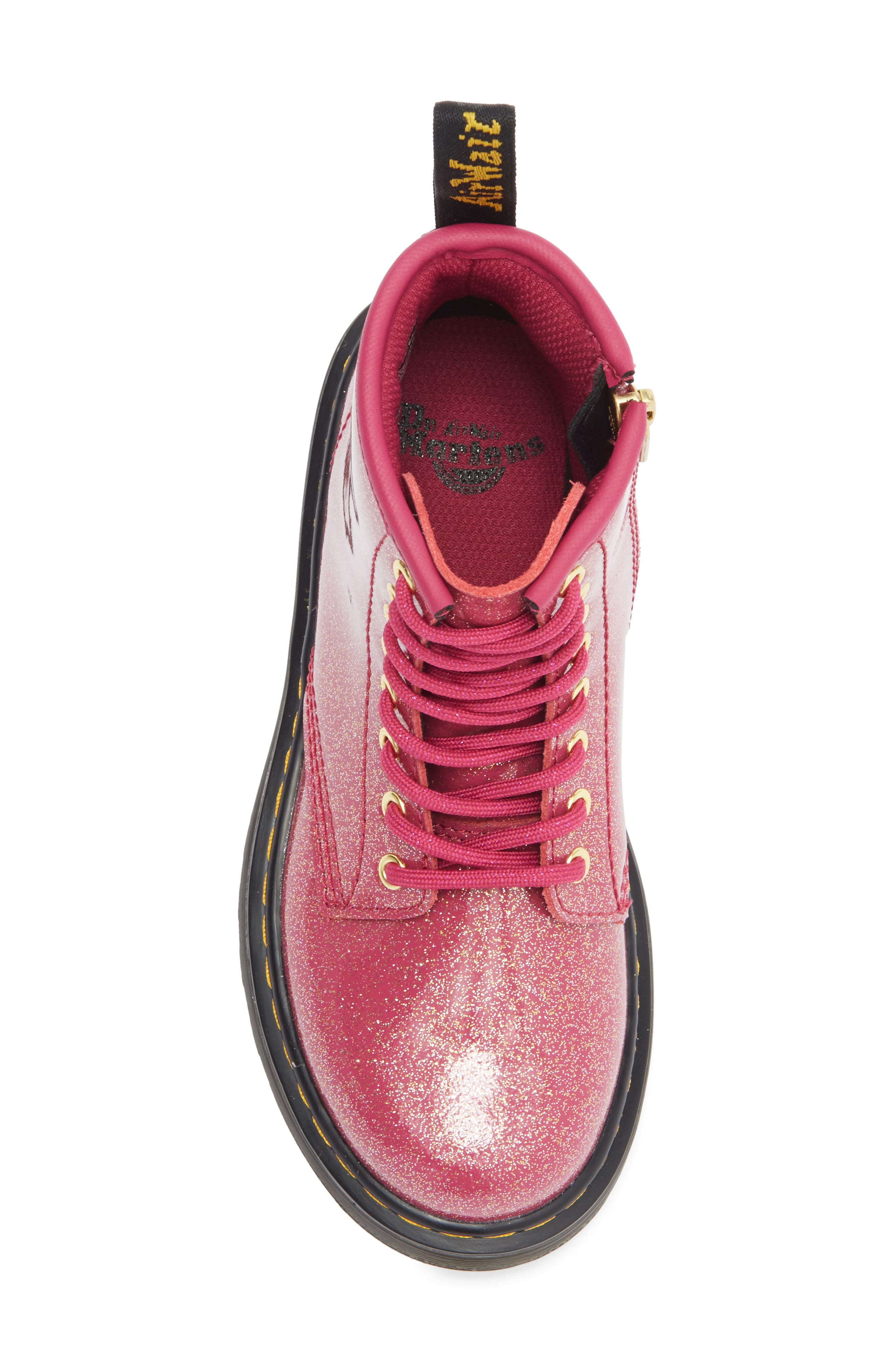 Dr. Martens Kids' 1460 Glitter Boot, Alternate, color, Fuchsia Si