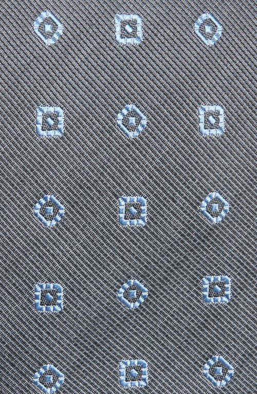 Duchamp Geometric Silk Tie In Gray