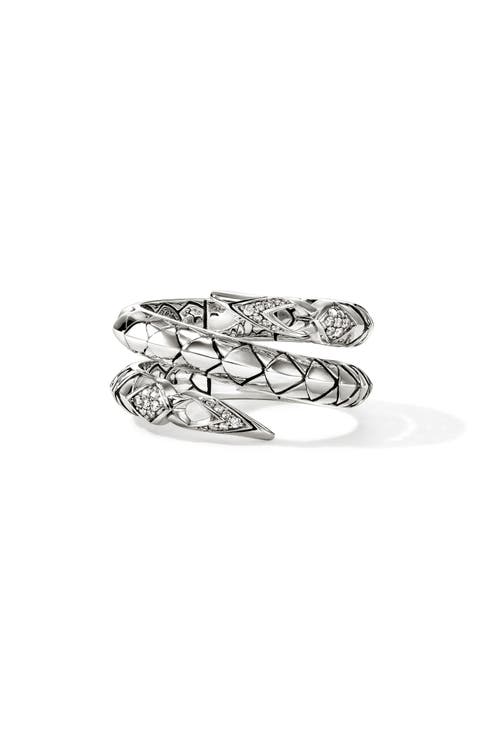 Naga Sterling Silver & Diamond Coil Ring