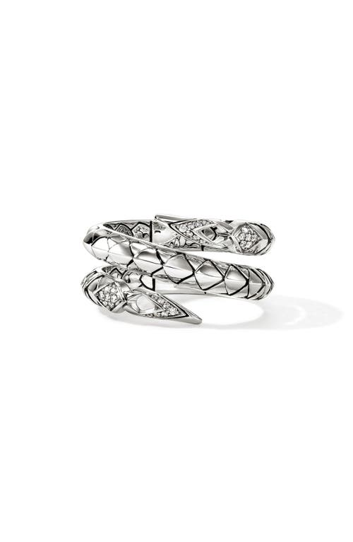John Hardy Naga Sterling Silver & Diamond Coil Ring at Nordstrom, Size 7