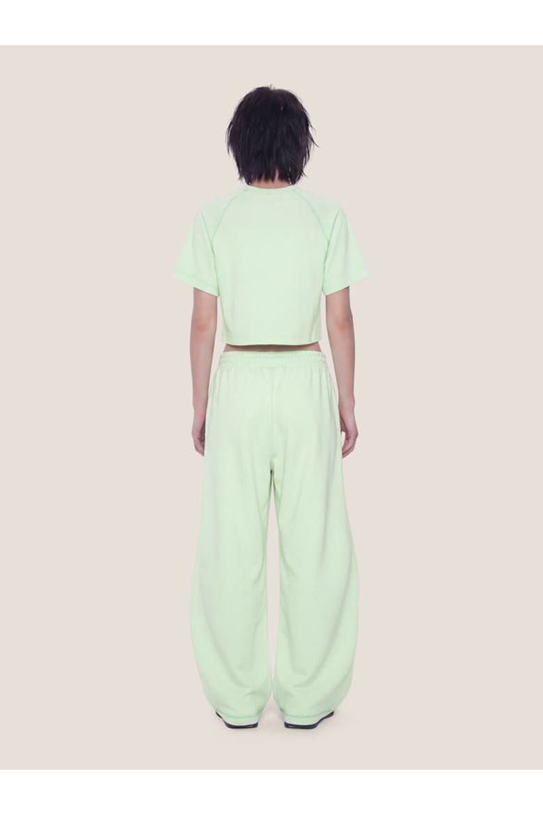 Cloud Cropped Sweat Set, Alternate, color, Green