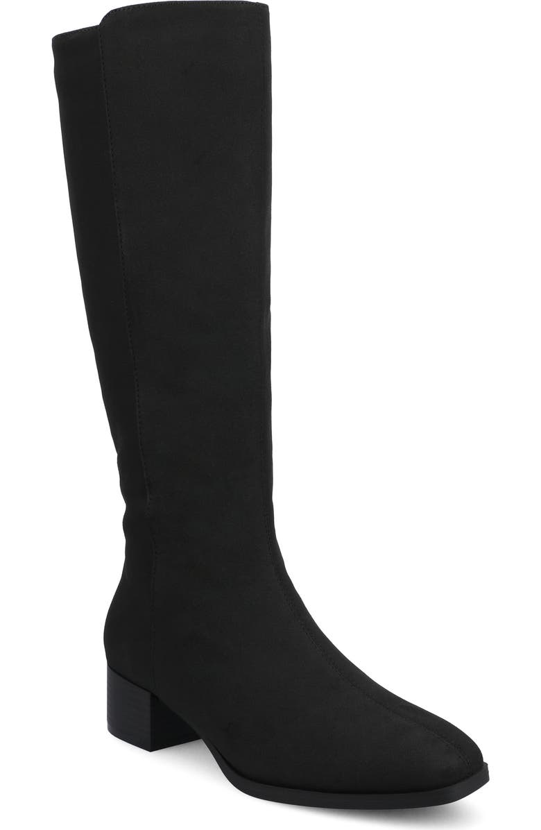 Journee Collection Devri Tall Boots, Main, color, Black Suede