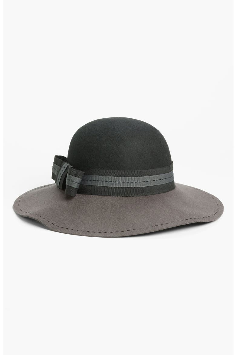 Two Tone Floppy Wool Hat, Main, color, BLACK/ GREY