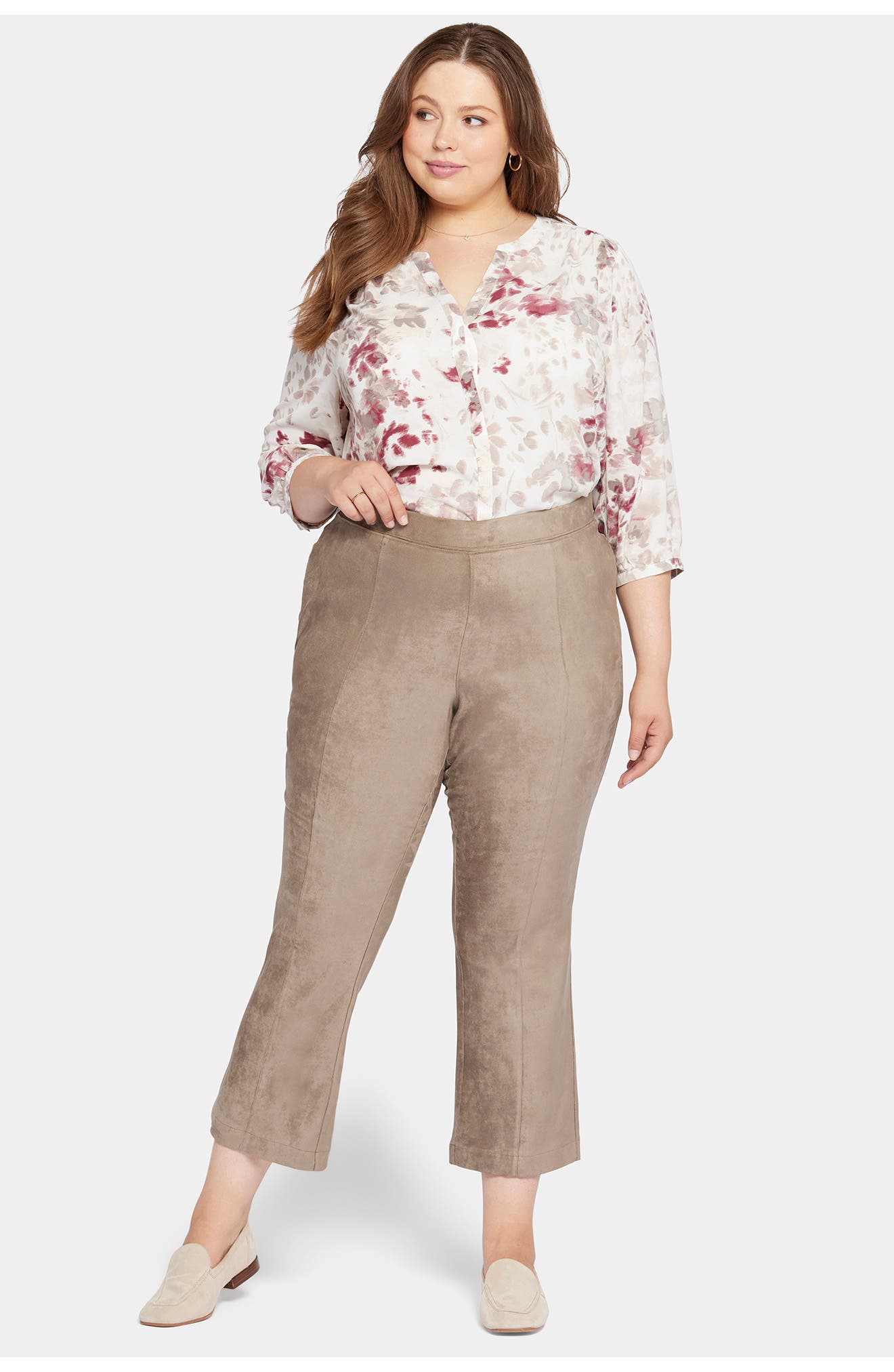 Pull-On Ankle Slim Bootcut Faux Suede Pants - image 4