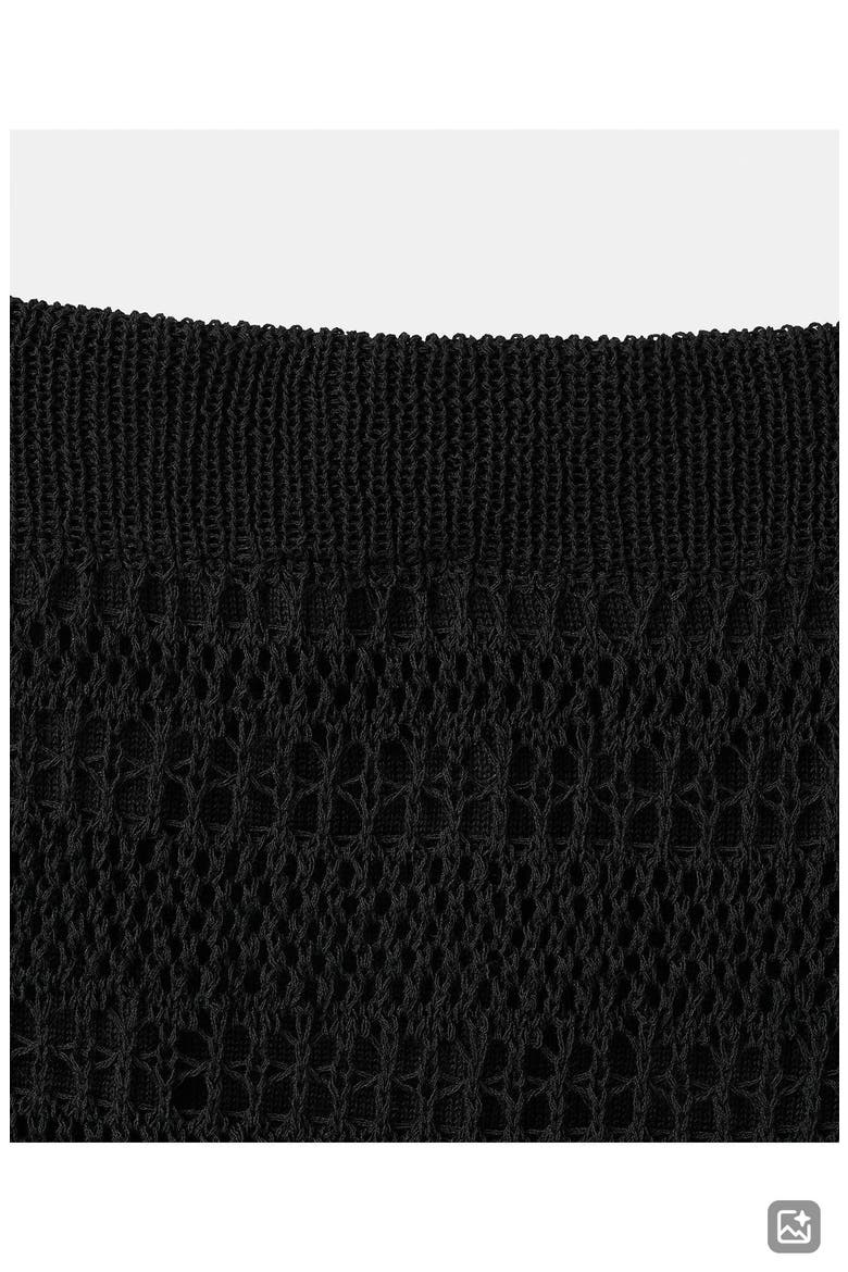 Openwork Knit Skirt, Alternate, color, BLACK