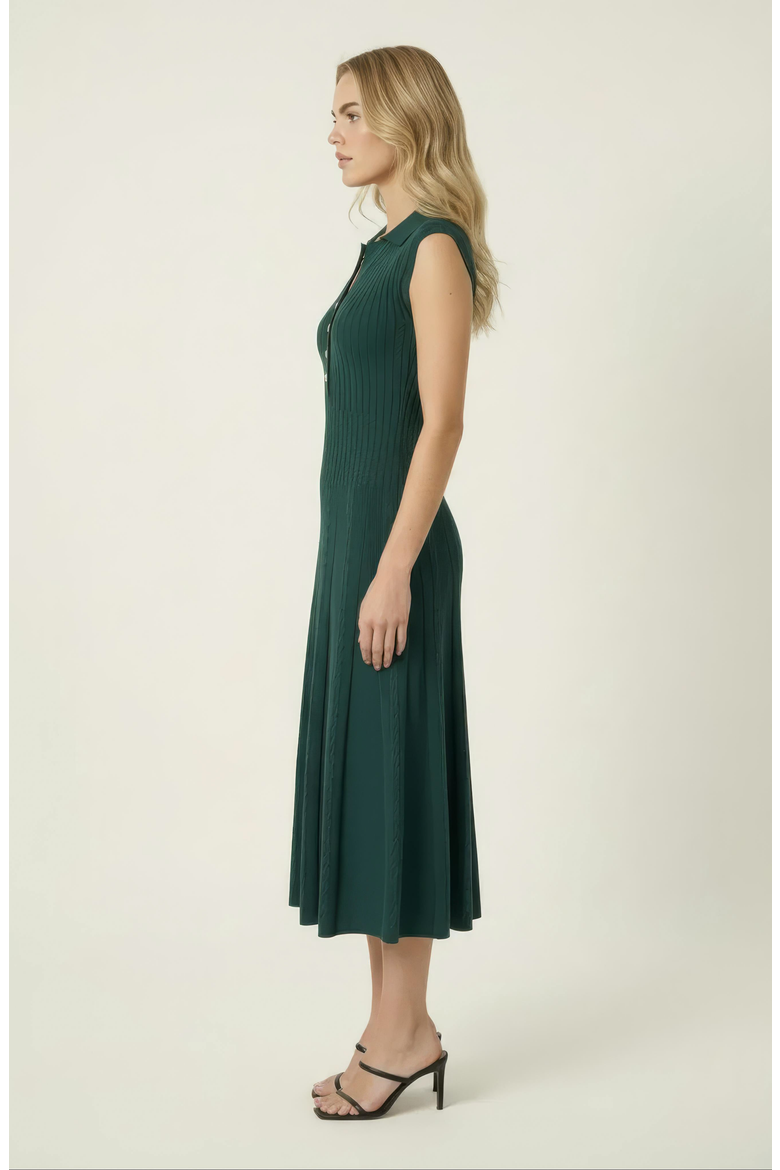 Sleeveless Knit Midi Dress, Alternate, color, Dark Emerald Green