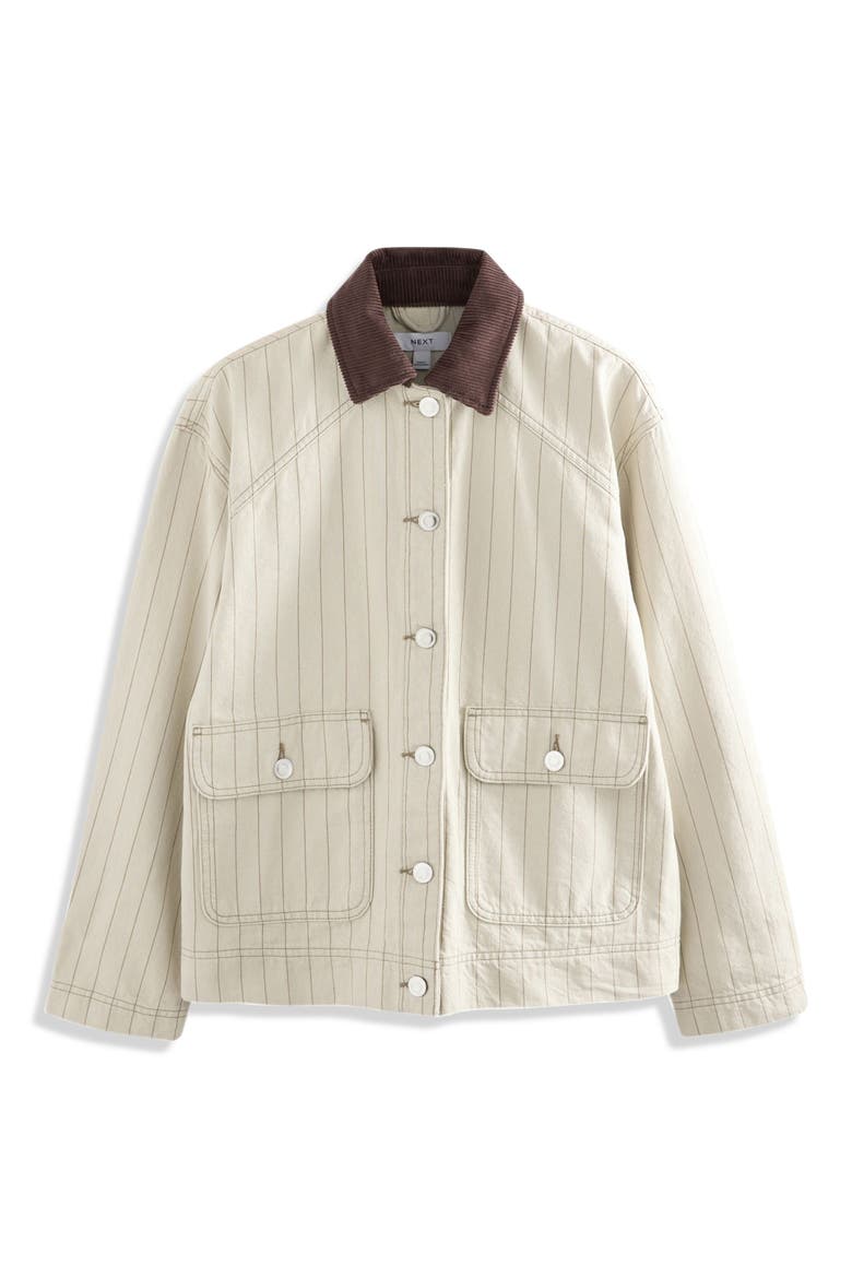 Corduroy Collar Stripe Twill Jacket, Alternate, color, NEUTRAL