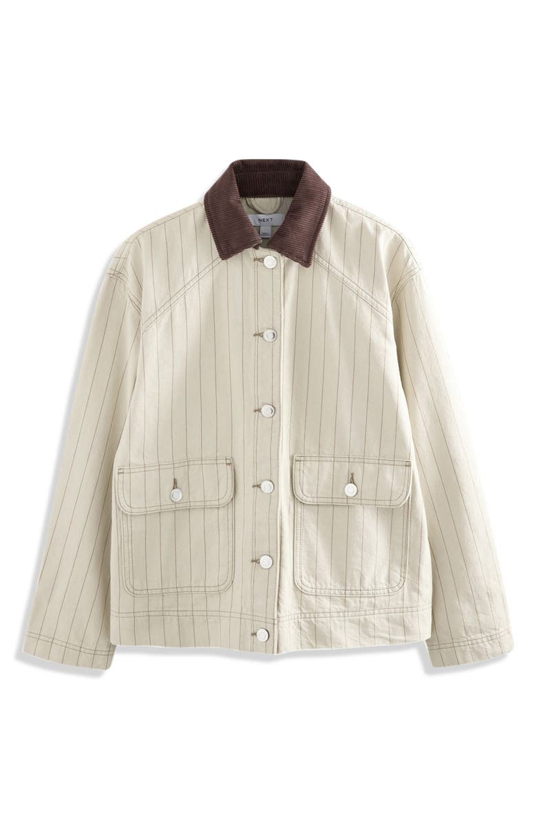 NEXT Corduroy Collar Stripe Twill Jacket, Alternate, color, 