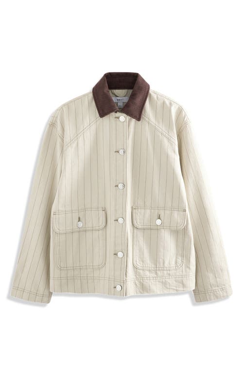 NEXT NEXT CORDUROY COLLAR STRIPE TWILL JACKET