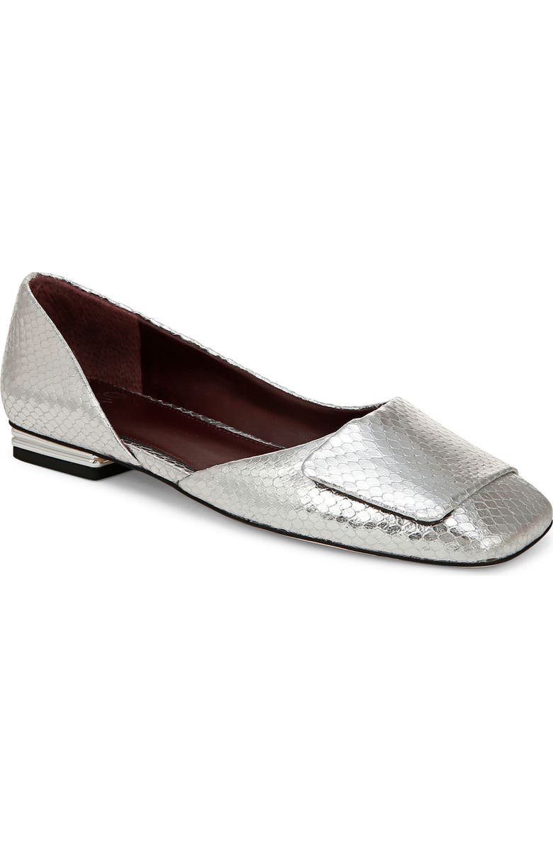 SARTO by Franco Sarto Tracy Half d'Orsay Flat, Main, color, Silver Snake Print