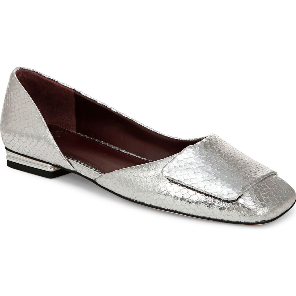 Sarto By Franco Sarto Tracy Half D'orsay Flat In Silver Snake Print