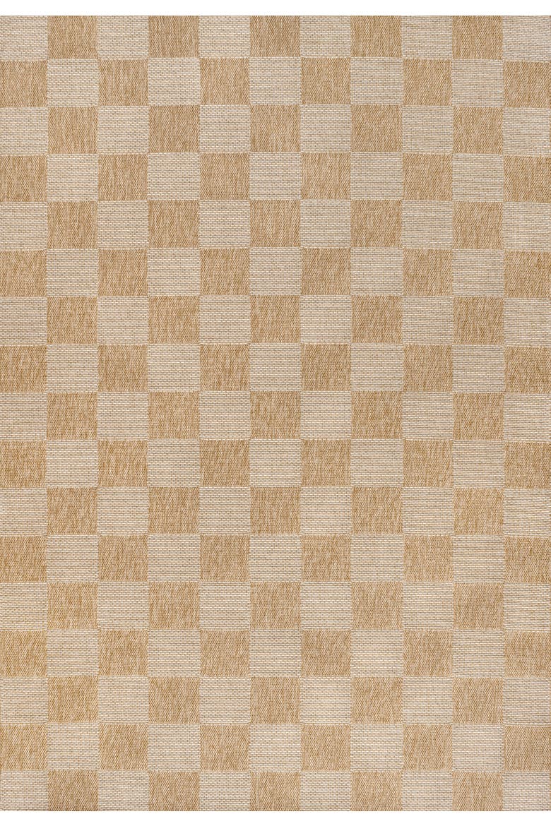 Mason Easy Jute Geometric Boho Checker Weave Indoor/Outdoor Area Rug, Main, color, Natural/Beige