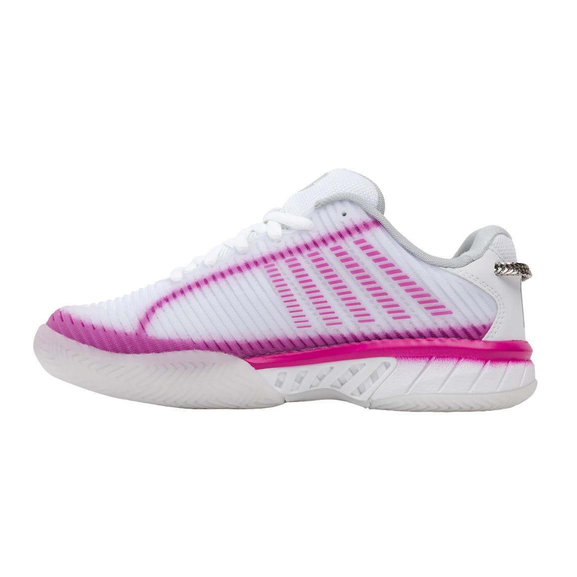 K-Swiss x Lucky In Love Hypercourt Express 2 Womens Tennis Shoes, Alternate, color, White/Mulberry/Silver