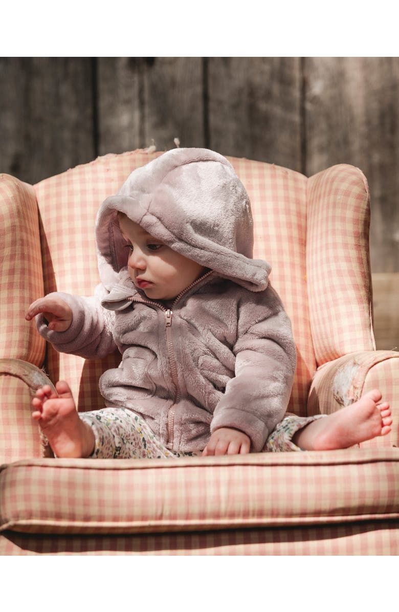 Deux par Deux Hooded Zip Plush Jacket, Main, color, Neutral Purple