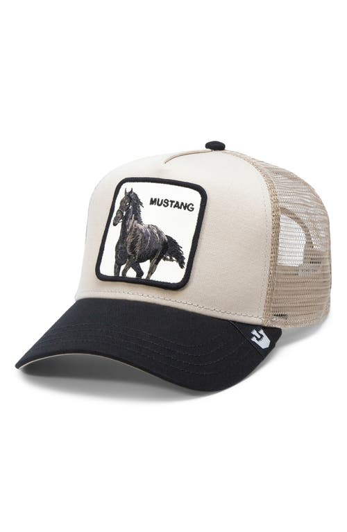 Goorin Bros. The Mustang Horse Patch Snapback Trucker Hat in Taupe 