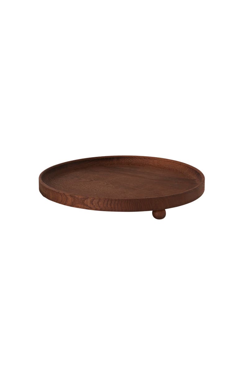 OYOY Inka Wood Tray Round, Alternate, color, Dark