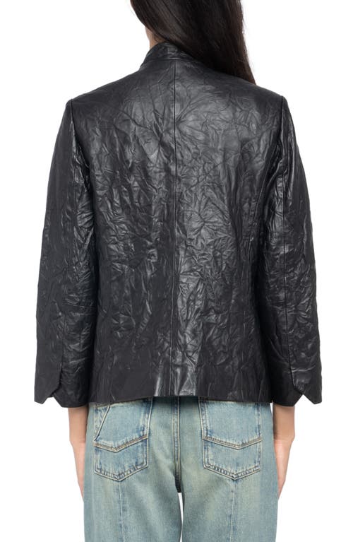 Zadig & Voltaire Veryn Cuir Crinkled Leather Jacket In Black