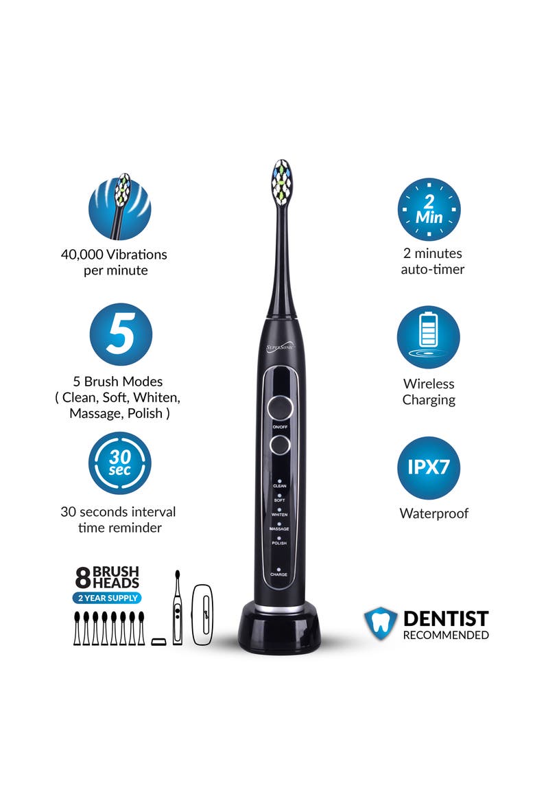 Sonic Advance Wireless Rechargeable Toothbrush in Black, Alternate, color, Black